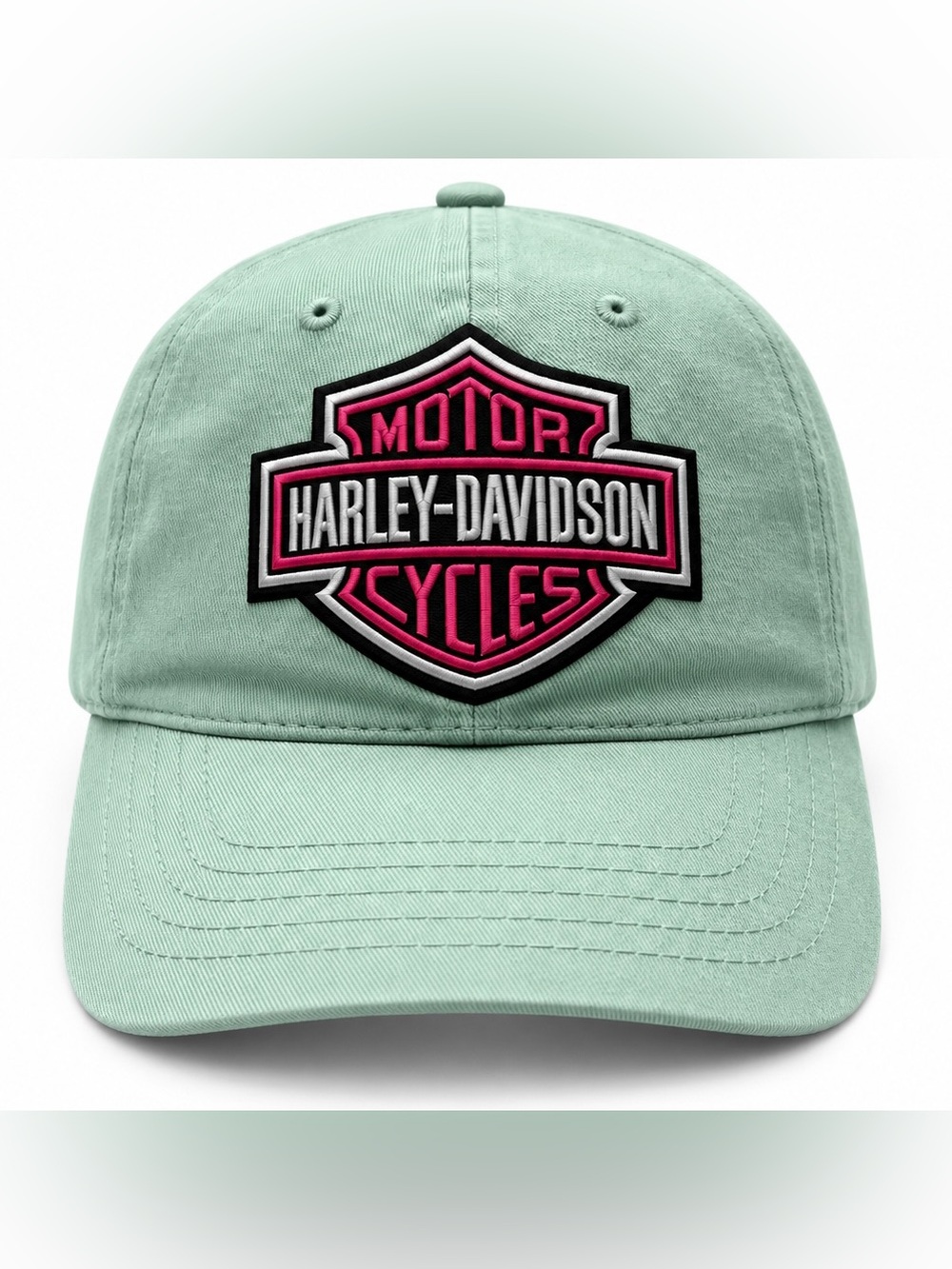 Harley Davidson Womens Hat Cap Mint Green Pink Logo NWT Adjustable